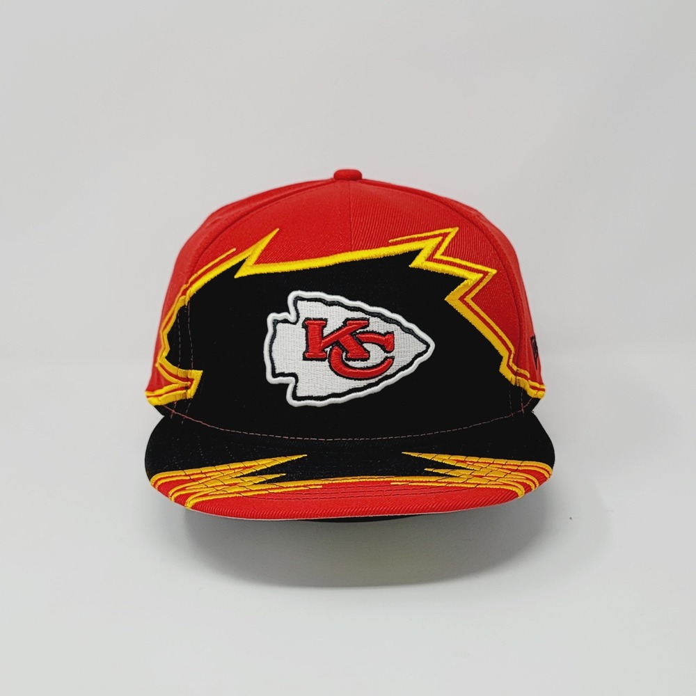 New Era 59FIFTY Kansas City Chiefs Fitted Hat 7 5/8 Red Black Lightning Bolt